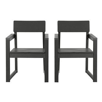 Modern HDPE Outdoor Patio Dining Arm Chairs (Set of 2)