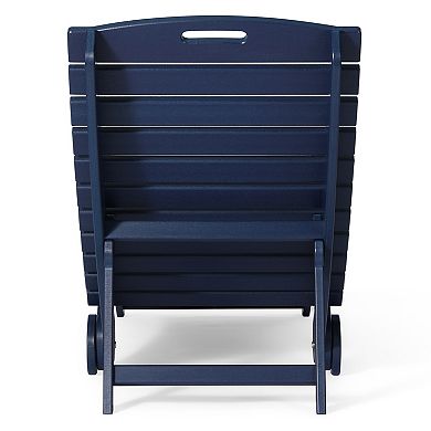 Outdoor HDPE In-Pool Patio Chaise Lounge Chair With Wheels