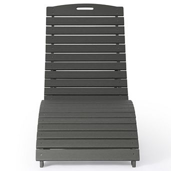 Outdoor HDPE In-Pool Patio Chaise Lounge Chair With Wheels