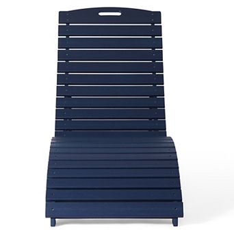 Outdoor HDPE In-Pool Patio Chaise Lounge Chair With Wheels