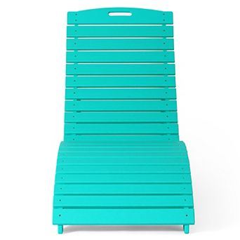 Outdoor HDPE In-Pool Patio Chaise Lounge Chair With Wheels