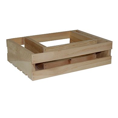 2 Piece Unfinished Pine Pallet Style Half Crate Set, Fully Assembled