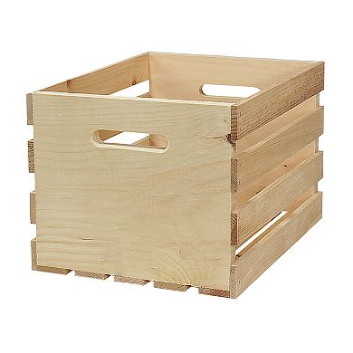4 Piece Unfinished Pine Pallet Style Crate Set, Fully Assembled