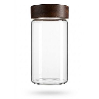 Wide Mouth Borosilicate Glass Storage Jar Set with Acacia Wood Lids, Pantry Canisters
