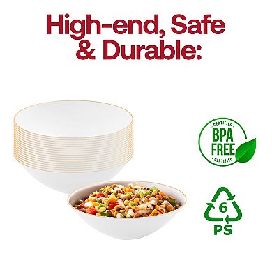 16 oz Round Disposable Plastic Soup Bowls - 60 pcs