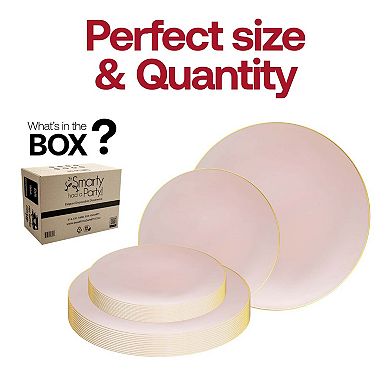 Round Disposable Plastic Plate Set - 40 Sets