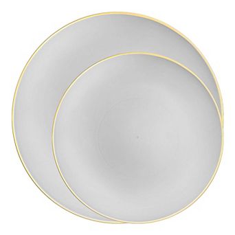 Round Disposable Plastic Plate Set - 40 Sets