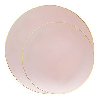 Round Disposable Plastic Plate Set - 40 Sets