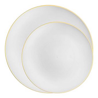 Round Disposable Plastic Plate Set - 40 Sets