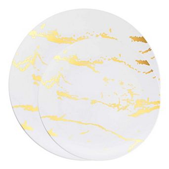 Round Disposable Plastic Plate Set - 40 Sets