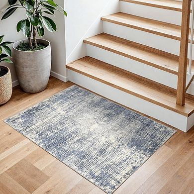 Washable Abstract Entryway Rug Non Slip Thin Soft Indoor Floor Mat