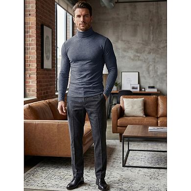 Men's Turtleneck Long Sleeve Shirt Slim Fit Soft Stretch Casual Thermal Tee Shirts