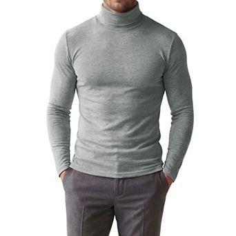Men's Turtleneck Long Sleeve Shirt Slim Fit Soft Stretch Casual Thermal Tee Shirts