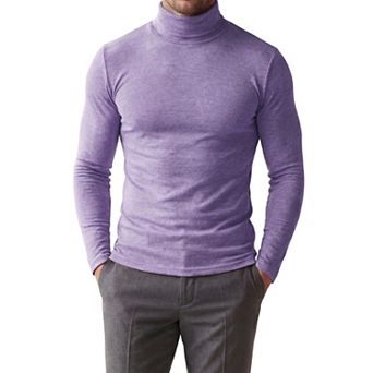 Men's Turtleneck Long Sleeve Shirt Slim Fit Soft Stretch Casual Thermal Tee Shirts