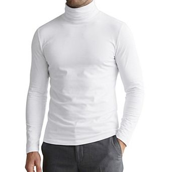 Men's Turtleneck Long Sleeve Shirt Slim Fit Soft Stretch Casual Thermal Tee Shirts