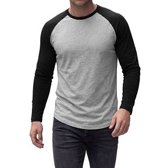 Men's Raglan T-Shirts Long Sleeve Crewneck Casual Lightweight Baseball Tee Shirt