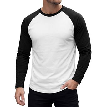 Men's Raglan T-Shirts Long Sleeve Crewneck Casual Lightweight Baseball Tee Shirt