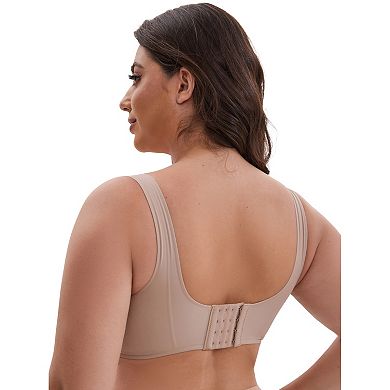 3 Packs Women's Mesh Wireless Push Up Minimizers Wide Straps VNeck Lightweight Seamless Soft Bras