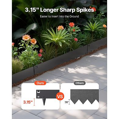 Steel Landscape Edging with Gloves, 5 Packs 39x5in Rust-Resistant Edging Border