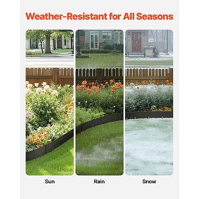 Steel Landscape Edging with Gloves, 5 Packs 39x5in Rust-Resistant Edging Border