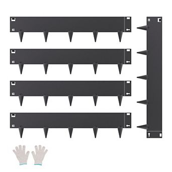 Steel Landscape Edging with Gloves, 5 Packs 39x5 in Rust-Resistant Edging Border