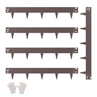 Steel Landscape Edging with Gloves, 5 Packs 39x5 in Rust-Resistant Edging Border