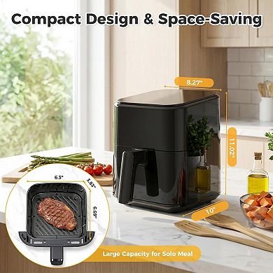 Compact Digital Air Fryer with Touch Panel & 400°F Max Temperature
