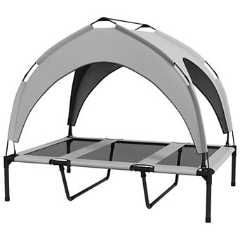 Elevated Dog Bed with Canopy and Breathable Mesh