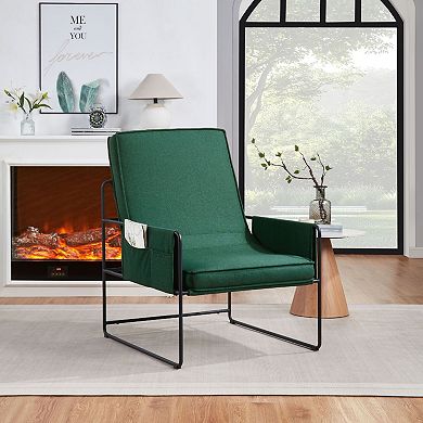 Sling Accent Chair with Removable Cushion and Storage Bag