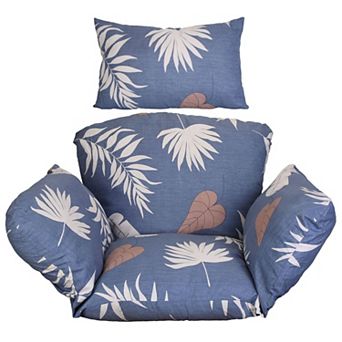Thick Hanging Egg Chair Cushion with Headrest, Washable Cover