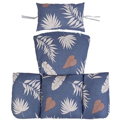 Thick Hanging Egg Chair Cushion with Headrest, Washable Cover
