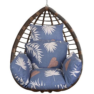 Thick Hanging Egg Chair Cushion with Headrest, Washable Cover