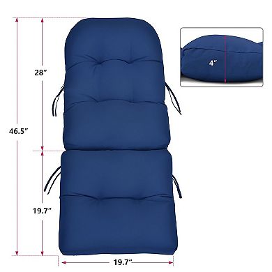Waterproof High-Back Adirondack Rocking Chair Cushion for Outdoor Patio