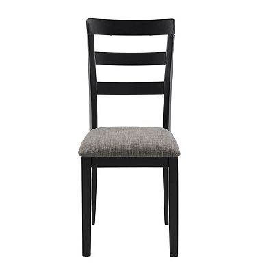 Farmhouse Dining Chairs Set of 2 with Ladder Back and Wood Legs