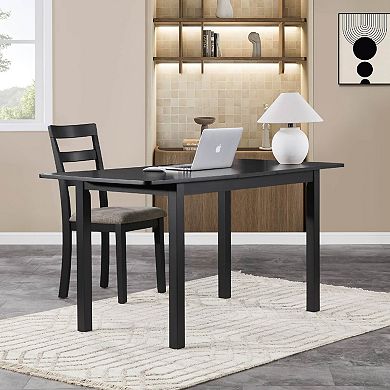 Farmhouse Dining Chairs Set of 2 with Ladder Back and Wood Legs