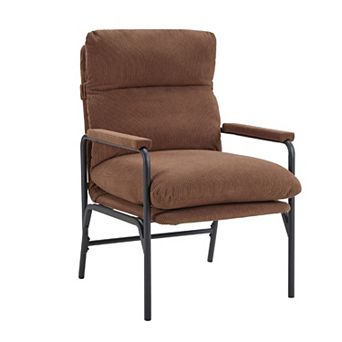 Modern Reclining Accent Chair with Adjustable Backrest and Metal Frame