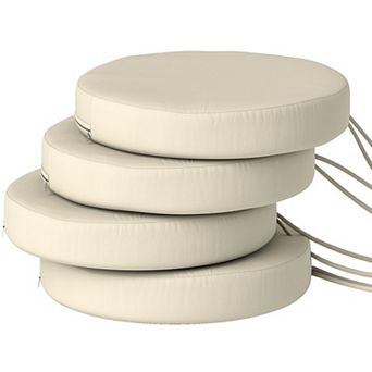 Round Patio Chair Cushions Set of 4, Washable Bistro Seat Pads