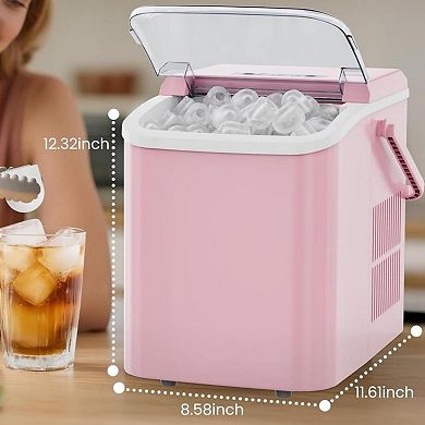 Portable Countertop Ice Maker, 26lb/24H, 9 Cubes in 6 Mins, Self-Cleaning