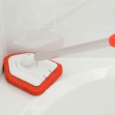 Extendable Shower, Tub & Tile Scrubber with Pivoting Head