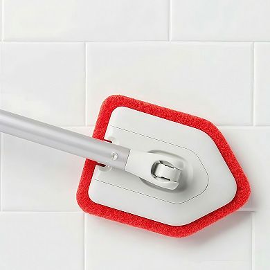 Extendable Shower, Tub & Tile Scrubber with Pivoting Head