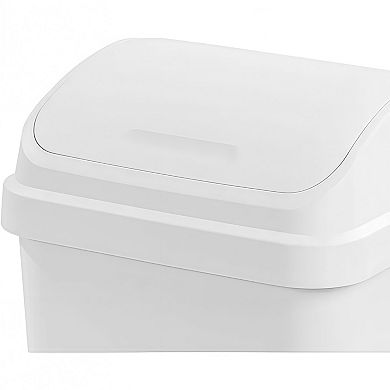 Swing Top Kitchen Trash Can with Locking Lid, Textured Plastic
