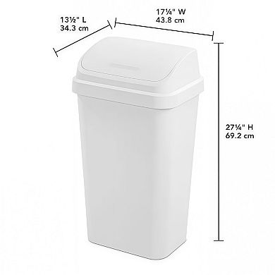 Swing Top Kitchen Trash Can with Locking Lid, Textured Plastic