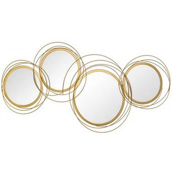 Modern Round Metal Wall Art Mirror Decor for Home