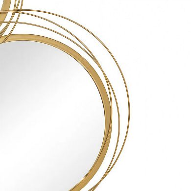 Modern Round Metal Wall Art Mirror Decor for Home