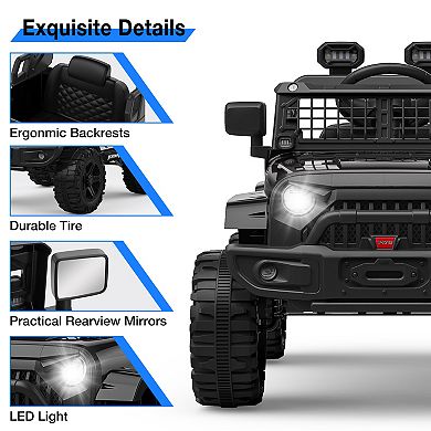 12V Kids Electric Ride-On Truck with Remote Control and Bluetooth Music