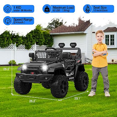 12V Kids Electric Ride-On Truck with Remote Control and Bluetooth Music