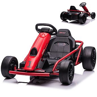 24V Kids Electric Drifting Go Kart Racing Car with Metal Frame and Music