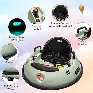 12V Kids Electric Bumper Car 360 Spin Ride On Toy with Remote Control and Music