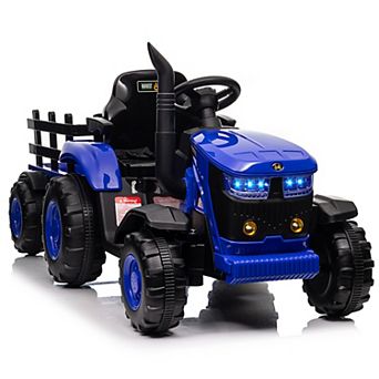 12V Kids Electric Ride On Tractor Farm Toy with 35W Dual Motors and Music