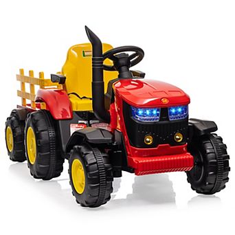 12V Kids Electric Ride On Tractor Farm Toy with 35W Dual Motors and Music